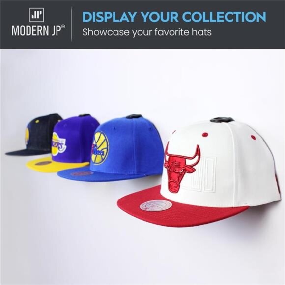 Adhesive Hat Hooks for Wall (16-Pack) - Hat Rack for Baseball Caps - Picture 6 of 16